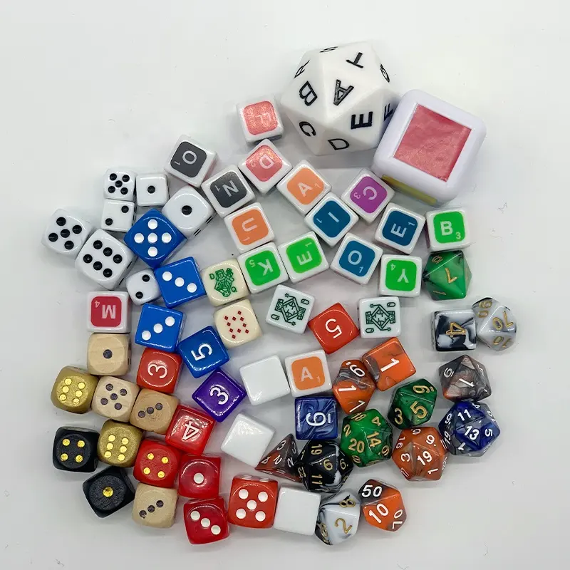 مجموعات النرد D20 D6 متعددة السطوح لألعاب الطاولة RPG النرد المصغر الاكريليك بألوان مختلفة مجموعة النرد بالجملة