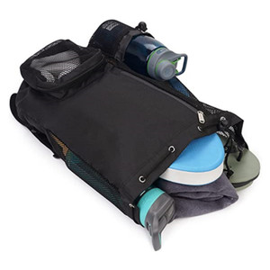 Mochila con cordón de malla a la moda personalizada, kit de entrenamiento de gimnasio para nadar en la playa, bolsa con forro de nailon, cordón de poliéster impermeable - Product Image 4