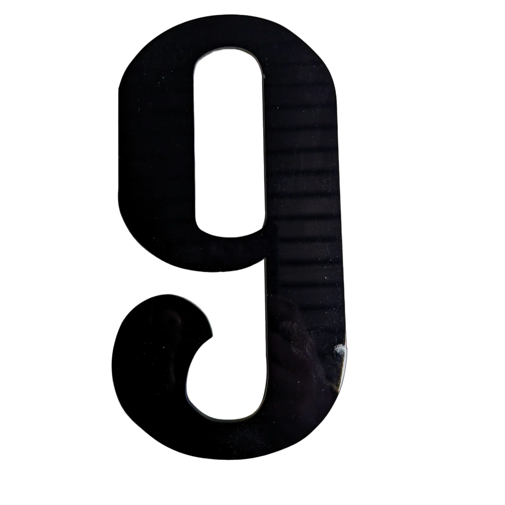 Made in Italy Series of Arabic Numerals in Black Methacrylate On Measure Made in Italy for Tower Clock or Facade Clock