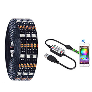 Смарт-светодиодная лента RGB для подсветки телевизора 5 м приложение и Bluetooth-совместимая Гибкая световая лента 5 В DC Регулируемый цвет окружающего освещения - Product Image 1