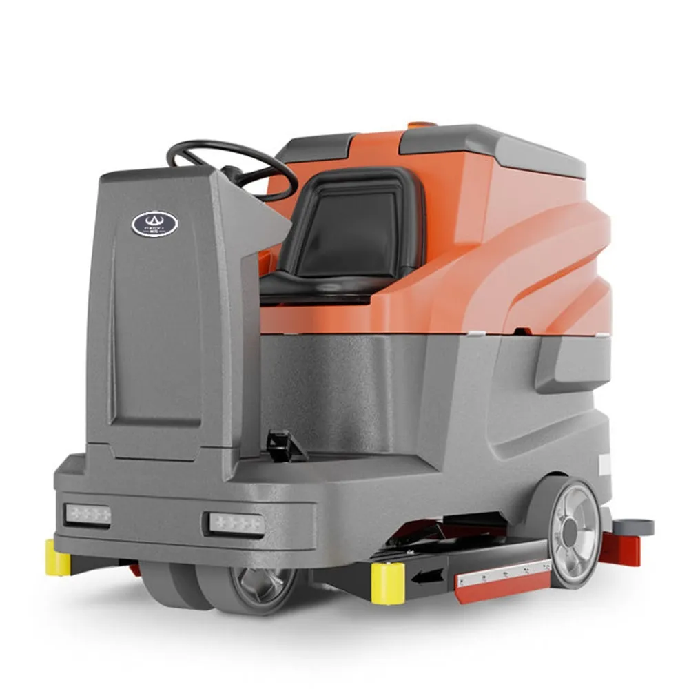 Secador de fregado de suelo Ride-on eléctrico automático, máquina de lavado de suelo industrial, con sistema de limpieza de suelo, a prueba de