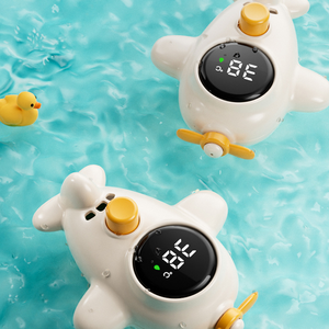 Grosir termometer mandi dalam ruangan bayi, mainan Floating pesawat kecil OEM, pengukur suhu air mandi bayi baru lahir - Product Image 2