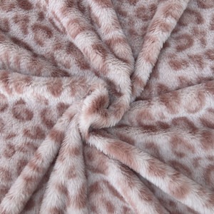 Chất Lượng Cao 100% Polyester Siêu Mềm Sang Trọng Leopard In Thỏ Giả Lông Thú Vải Cho Phụ Nữ Áo - Product Image 2