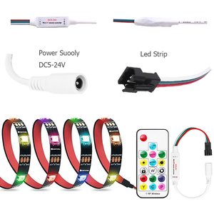 2023 NEU Musik Mini LED Pixel Strip Controller WS2811 2811 SK6812 RF 17Key Fernbedienung Adressierbarer LED Strip Light Controller - Product Image 5