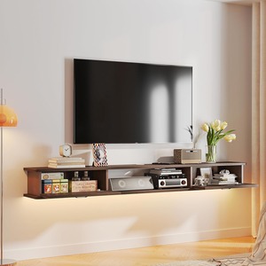 แท่นวางทีวีวอลนัทแบบตั้งได้47 "คอนโซลสื่อติดผนังแบบ2ประตูที่เก็บสาย - Product Image 2