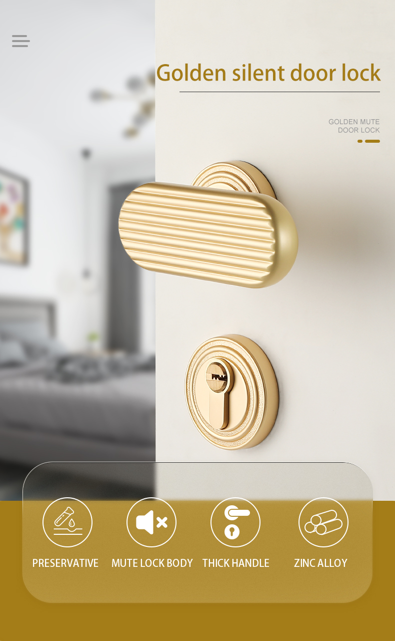Door Handles Outside and Locks Round Door Handle European Style Interior Locks Handles