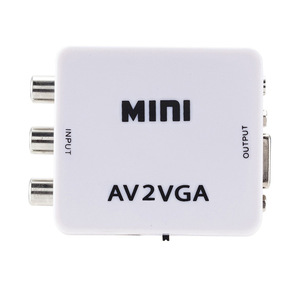 Convertidor de adaptador Mini AV a VGA a AV RCA de 1080P con audio de 3,5mm AV2VGA CVBS para PC