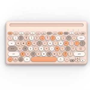 Teclado de oficina de modos duales 2,4G BT de alta calidad con teclado de función Multimedia con teclas circulares para móviles de Tablet PC
