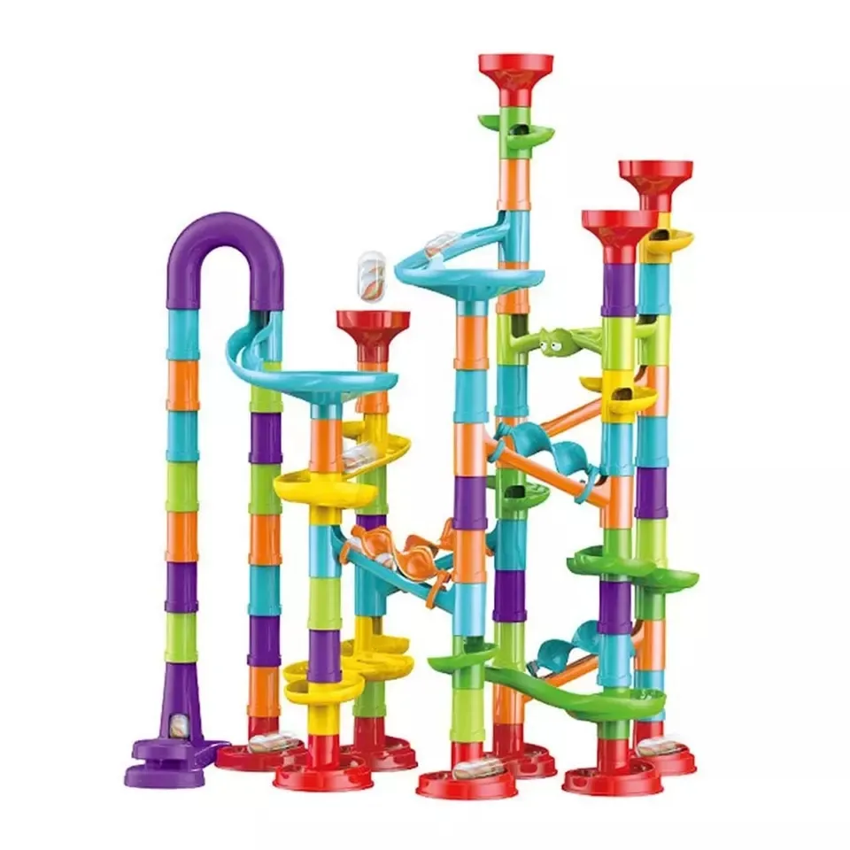 Conjunto de brinquedo de corrida de mármore, 142 pcs, pacote, brinquedos educativos para crianças, blocos de construção de mármore