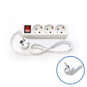 H05VV-F 3X1.5mm2 4 Uitlaat Stekker Stekker Stekker Met Schakelaar Eu Stekker 16a Europese Aansluiting Voeding Verlengkaart - Product Image 5