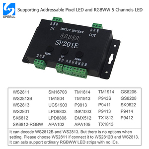 WS2812B SK6812 DMX 512 каналов SPI цифровой декодер сигнала Пиксельная Светодиодная лента контроллер - Product Image 5
