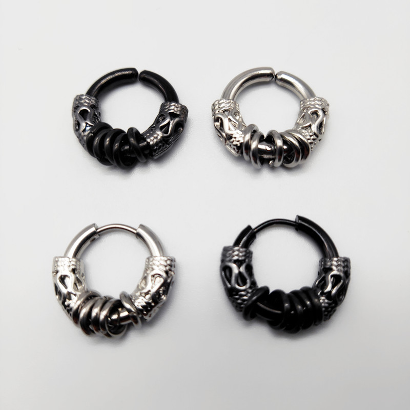 Boucles d'oreilles à clip couleur acier 2,5*12 (1 paire)