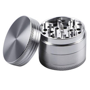 カスタムロゴ金属ステンレス鋼50mm4ピース層55mm63mm亜鉛合金ミニブラックハンドハーブグラインダークラッシャー喫煙ハーブ