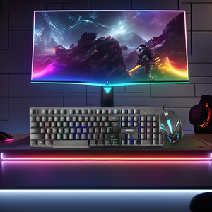 Jedel Combo de ratón y teclado ergonómico RGB para juegos 2 en 1 de tamaño completo con diseño ergonómico para oficina y jugadores - Product Image 3