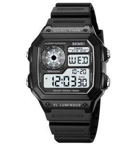 Skmei 1998 dijital erkekler İzle spor su geçirmez 2 zaman Chrono Alarm tarih hafta Led ışık geri sayım süresi 12/24 saat kadın izle - Product Image 2