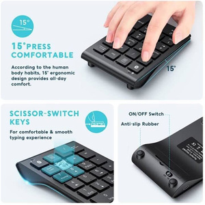 Rechargeable Abs 22 Keys Teclados Numericos Bluetooth Number Pad <strong>Numeric</strong> <strong>Keypad</strong> for Mac - Product Image 4