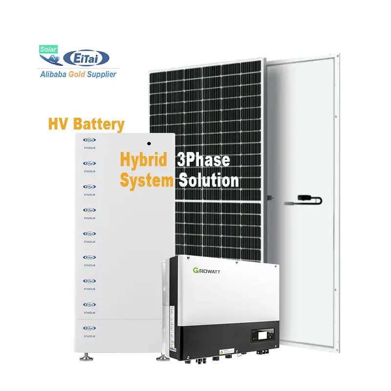 EITAI Hv 배터리 하이브리드 태양광 시스템 10Kw 20Kw 30Kw 유럽 뜨거운 판매 2023 Lifepo4 와 신제품