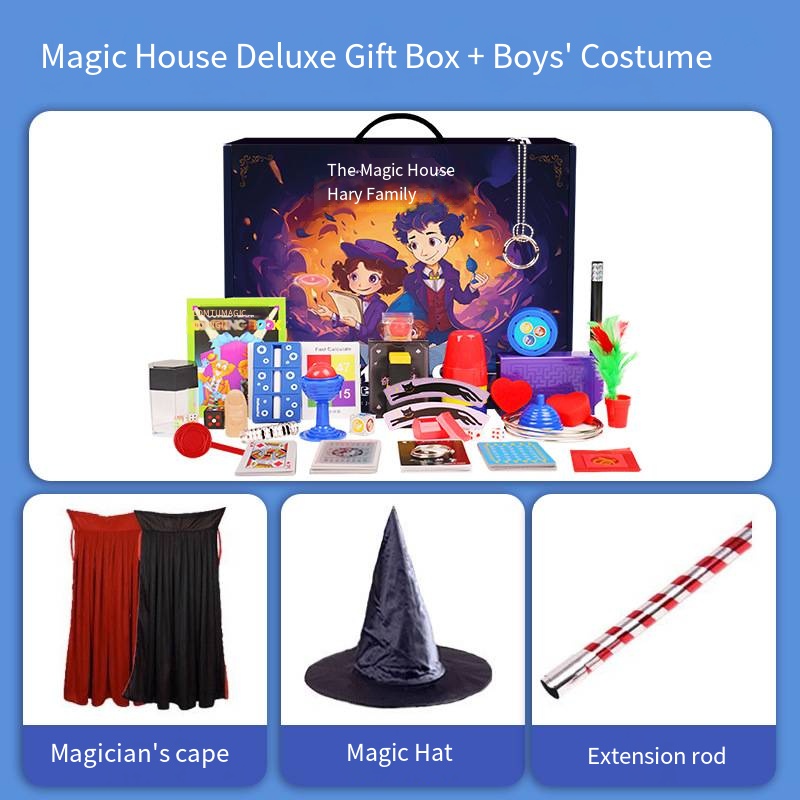 coffret cadeau maison magique + costume de performance version garçons