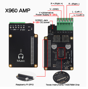 Raspberry Pi 4 Ultra sottile AMP Music Player Kit di raffreddamento incorporato stile NUC in lega di alluminio Case AMPi DIY sistema Audio - Product Image 3