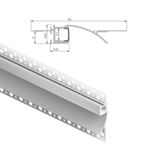 KC yüksek kaliteli tavan alçıpan LED gömme profil alüminyum kanal sıva LED alüminyum profil - Product Image 3