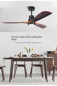 Preço barato Ferro Madeira Maciça Ar Resfriamento Decorativo Home Restaurant Levou Ventilador De Teto Com Luz Controle Remoto Lâmpada Variável