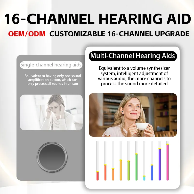 Mini tai trợ thính Receiver giá rẻ trợ thính có thể sạc lại màu xanh răng cho người cao niên