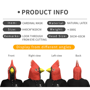 Cosplay Bán Buôn Thực Tế Halloween Cao Su Mặt Nạ Động Vật Tùy Chỉnh Cosplay Đảng Khá Hồng Y Mặt Nạ Cao Su - Product Image 5
