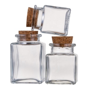 Bán Sỉ Nắp Nút Chai Thân Thiện Với Môi Trường 50Ml 70Ml 100Ml Lọ Thủy Tinh Trong Suốt Chai Gia Vị Thủy Tinh Vuông Nhỏ Cho Nghệ Tây - Product Image 1