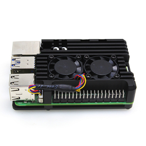 Ahududu Pi 5 çift fan soğutma kabuk ahududu Pi 5 için alüminyum alaşımlı Metal ısı iletimi koruyucu kabuk kutusu - Product Image 3