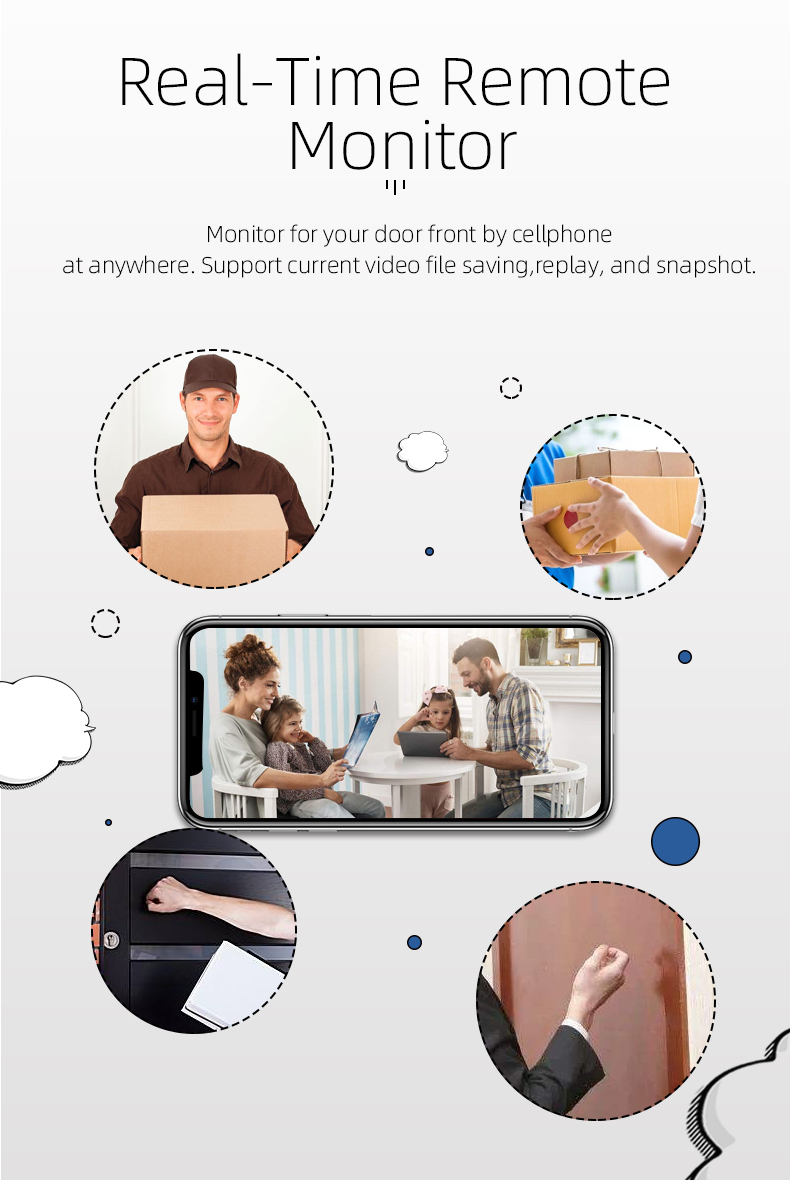 Wifi Smart Wireless Intercom Doorbell M13 Anti-Theft Monitoring Remote Voice Video Doorbell