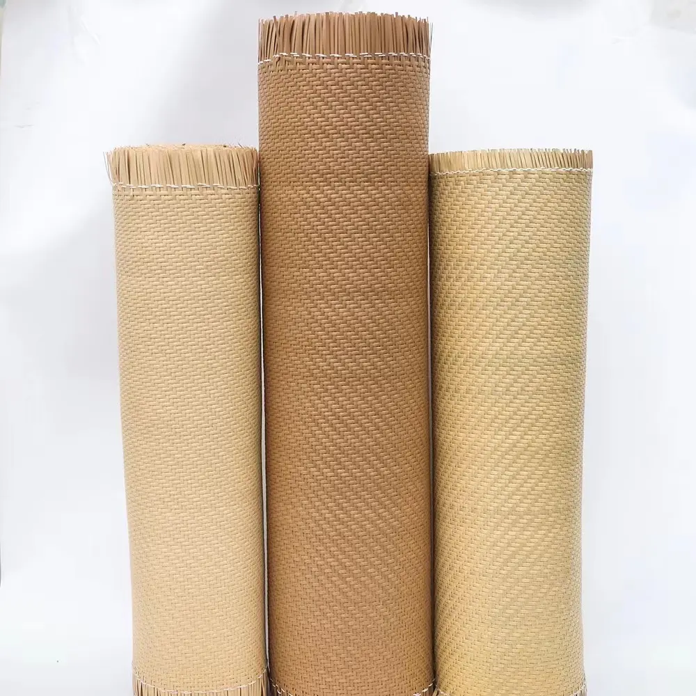Hot Selling Cheapest Synthetic PE Plastic Polyethylene Cotton Paper Material Black Grey Dye Color Woven Rattan Cane Webbing Roll