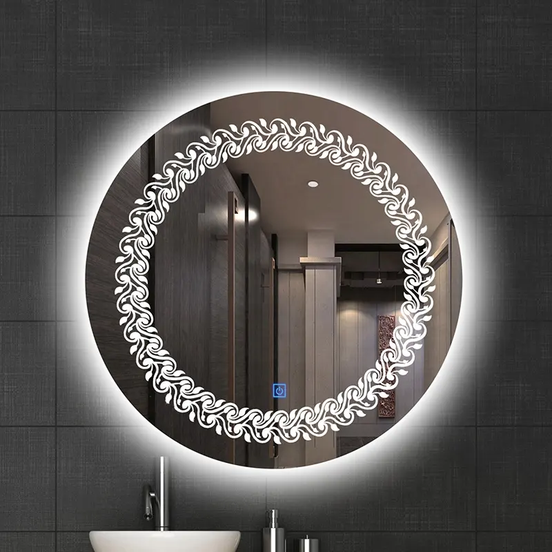 Miroir de courtoisie mural bon marché de style moderne Miroir de courtoisie pour salle de bain Miroir de courtoisie intelligent avec lumière LED
