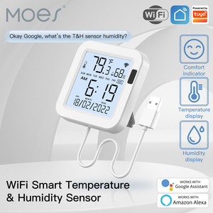 Sensor inteligente de temperatura y humedad Tuya WiFi con retroiluminación de detección infrarroja de pantalla LCD - Product Image 2