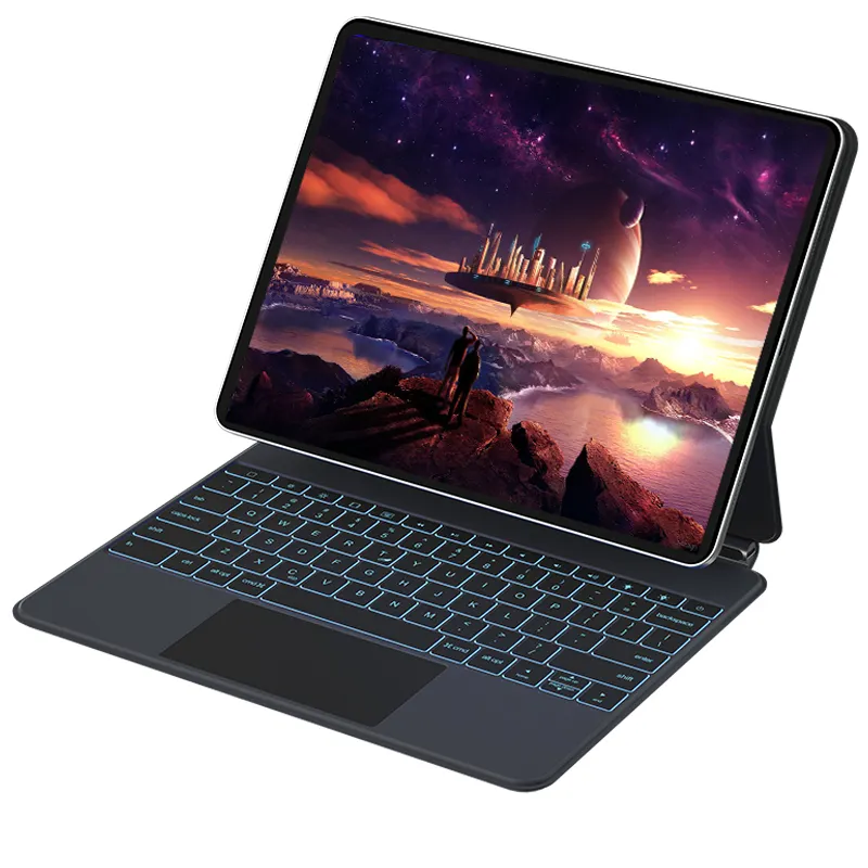 Sarung Keyboard magnetik, untuk iPad Pro 11 dan Air 5 dan 4 untuk iPad Pro 12.9 inci dan iPad generasi ke-10 dudukan penyangga mengambang