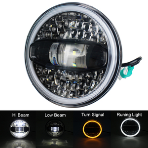 7 inç <span class=keywords><strong>LED</strong></span> Halo farlar dönüş sinyali ile Amber beyaz DRL için Jeep Wrangler JK