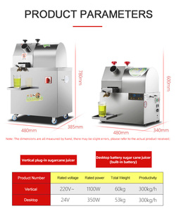<strong>India</strong> Australia Philippines Kenya Sugarcane Juicer Machine 220V <strong>Juice</strong> Extractor with Motor Small Sugarcane Juicer Machine - Product Image 6