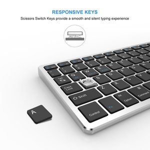 Accesorios de teclado Delgado Bluetooth, teclado inalámbrico usb ultrafino para ordenador portátil, idioma personalizado - Product Image 5