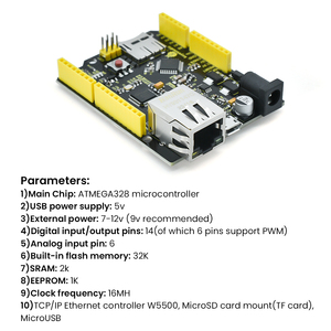 Placa de Desenvolvimento Microcontrolador ATMEGA328 W5500 <span class=keywords><strong>Ethernet</strong></span> para Projetos <span class=keywords><strong>Arduino</strong></span> (Sem POE) - Product Image 4
