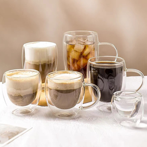 ホウケイ酸二重壁ガラスコーヒーカップ中国工場断熱 - Product Image 6