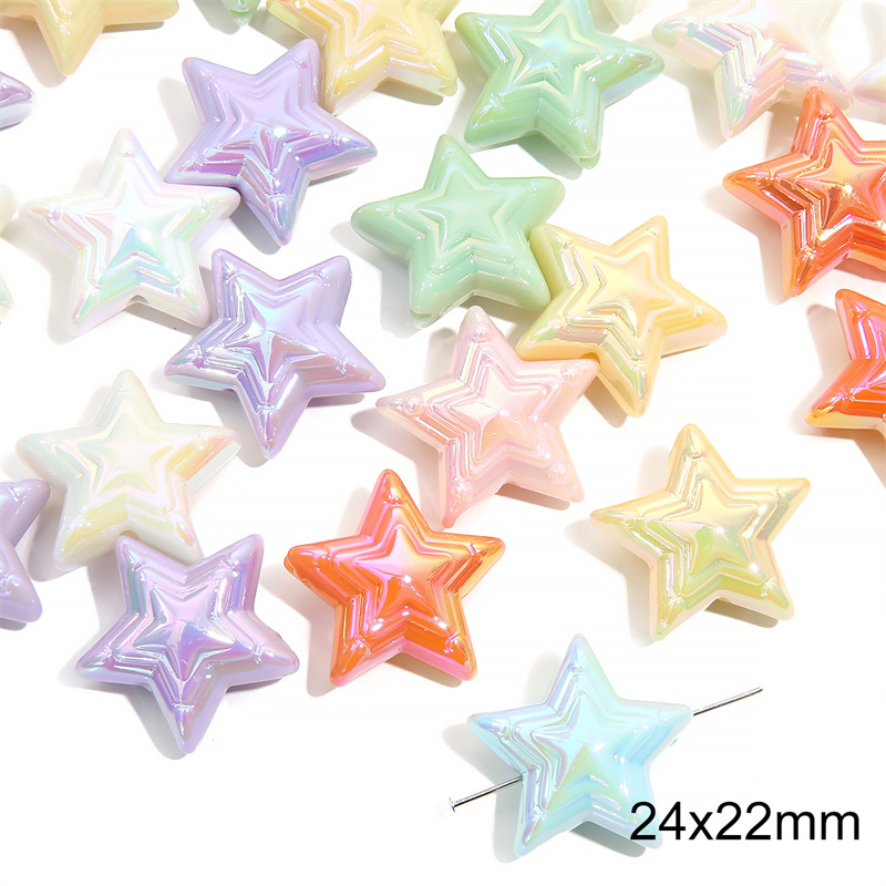 17 styles de perles étoiles 24*22mm 10 pcs/paquet