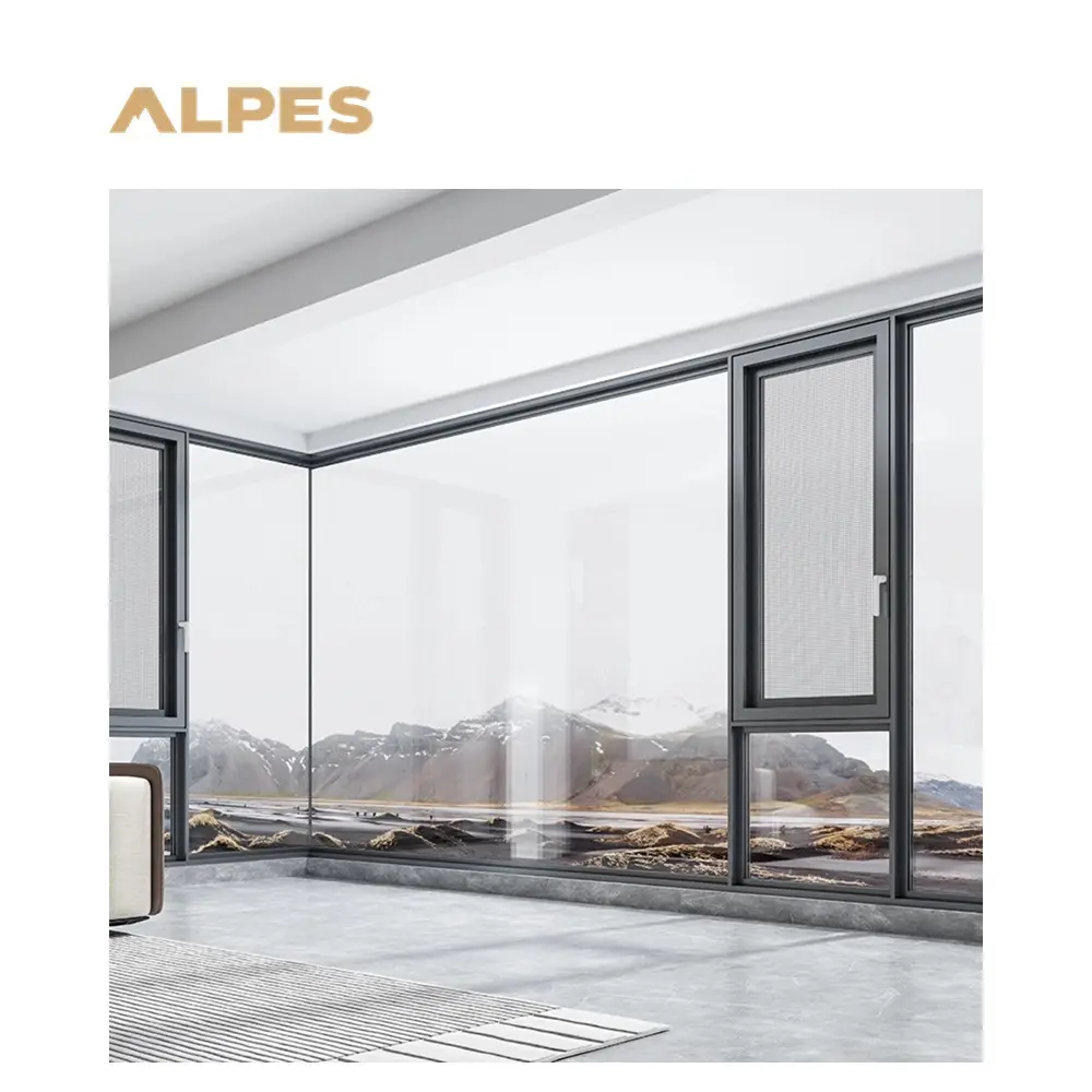SICHTE einfaches Design Aluminium-Glas-Schiebefenster mit horizontellem Öffnungsmuster und Rollladen-Typ
