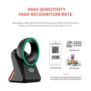 XB-X86 de alta calidad, Auto escaneo de códigos de barras de código Qr de escritorio Cable de escáner de código de barras de la plataforma - Product Image 4
