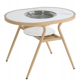 Oval Balcony Table with Fire Pit