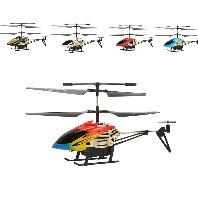 Avión de Control remoto con luz LED de Metal de 3,5 canales, anticaída, altura fija larga, W10, juguetes voladores, helicóptero Rc para niños