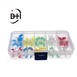 100 pz/lotto 3MM 5MM Kit Led con scatola di colore misto rosso verde giallo blu bianco diodi emettitori di luce assortimento 10 pz ciascuno nuovo - Product Image 3