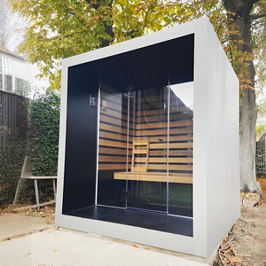 Sauna quadrata intelligente moderna con pannello di controllo remoto e sistema di filtrazione dell'aria ad alta efficienza
