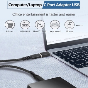 2023新版本USB3.2 USB C OTG适配器10gbps速率铝合金公USB C至母USB OTG适配器，适用于笔记本电脑