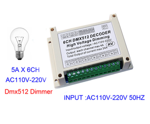 AC110-230V вход 6 каналов DMX диммер высокого напряжения dmdim HVDIM 6Ch Dmx512 декодер - Product Image 3