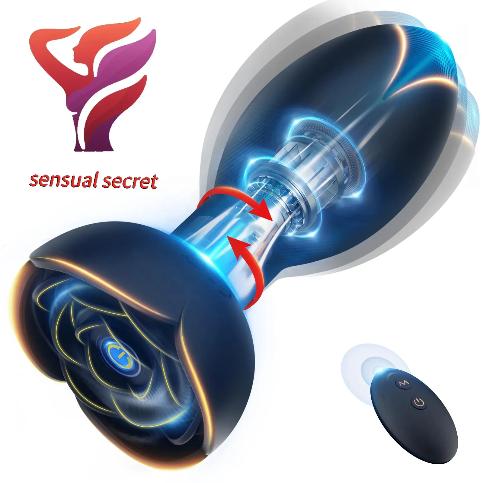 Anal Plug Vibrador com Controle Remoto Sex Toys para Homens Mulheres Próstata Massager com 10 Rotação VibrationToys Vibrador