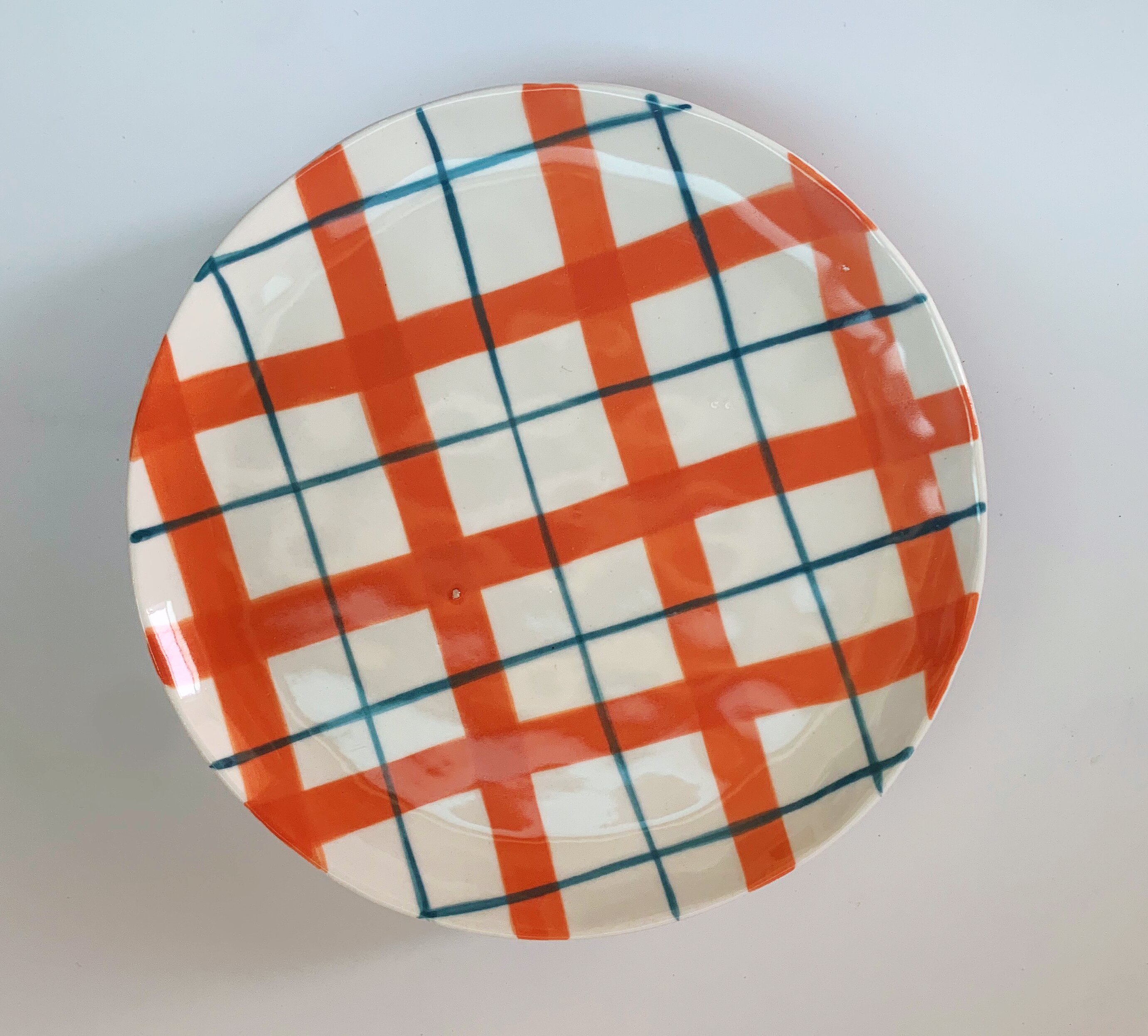 6-inch Dish Orange Lines